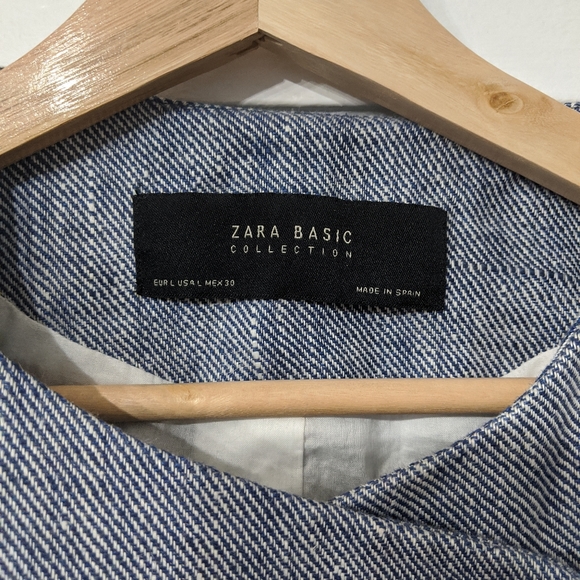 Ladies long  blue Blazer Zara, size L - Picture 6 of 6